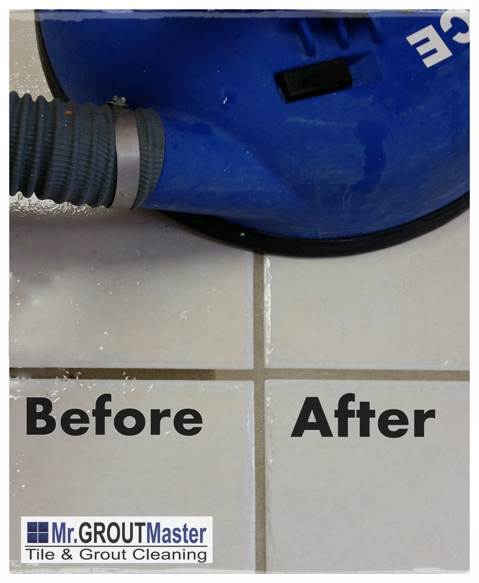 tile and grout cleaning resluts Mr. Grout Master